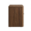 Toyo Nightstand | 1 Drawer and Open Cubby | English Walnut Brown | Black
