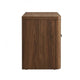 Toyo Nightstand | 1 Drawer and Open Cubby | English Walnut Brown | Black