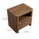 Toyo Nightstand | 1 Drawer and Open Cubby | English Walnut Brown | Black