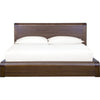 Toyo Queen Platform Bed | Sclupted Curved Frame | English Walnut Brown