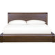 Toyo Queen Platform Bed | Sclupted Curved Frame | English Walnut Brown