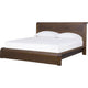 Toyo Queen Platform Bed | Sclupted Curved Frame | English Walnut Brown