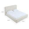 Riyan Queen Platform Bed | Rounded Edges | Frosty White Corduroy Upholstery