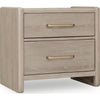 Giva Nightst& | 2 Drawers | Wide Panel Legs | Bronze | Matte Chai Brown