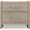 Giva Nightst& | 2 Drawers | Wide Panel Legs | Bronze | Matte Chai Brown