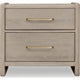 Giva Nightst& | 2 Drawers | Wide Panel Legs | Bronze | Matte Chai Brown