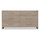 Giva 70" Dresser | 6 Drawers | Wide Panel Legs | Bronze | Matte Chai Brown