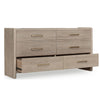 Giva 70" Dresser | 6 Drawers | Wide Panel Legs | Bronze | Matte Chai Brown