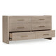 Giva 70" Dresser | 6 Drawers | Wide Panel Legs | Bronze | Matte Chai Brown
