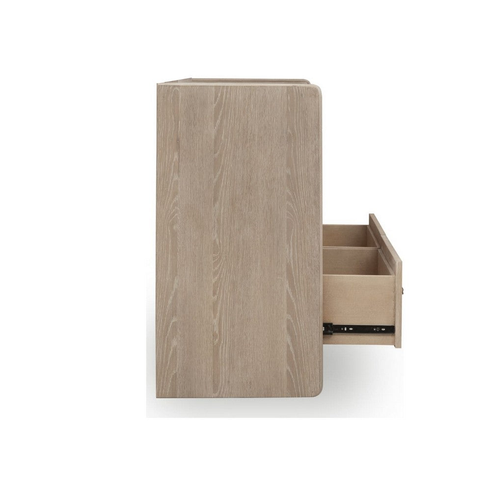 Giva 70" Dresser | 6 Drawers | Wide Panel Legs | Bronze | Matte Chai Brown