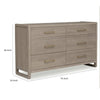 Giva 70" Dresser | 6 Drawers | Wide Panel Legs | Bronze | Matte Chai Brown