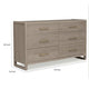 Giva 70" Dresser | 6 Drawers | Wide Panel Legs | Bronze | Matte Chai Brown