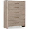 Giva Tall Dresser Chest | 5 Drawers | Wide Panel Legs | Bronze | Chai Brown
