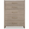Giva Tall Dresser Chest | 5 Drawers | Wide Panel Legs | Bronze | Chai Brown