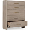Giva Tall Dresser Chest | 5 Drawers | Wide Panel Legs | Bronze | Chai Brown