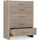 Giva Tall Dresser Chest | 5 Drawers | Wide Panel Legs | Bronze | Chai Brown
