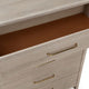 Giva Tall Dresser Chest | 5 Drawers | Wide Panel Legs | Bronze | Chai Brown