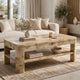 Kaya Coffee Table | Rectangular Top w Shelf | Amber Kiss Brown 48"