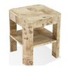 Kaya Side End Table | Square Top w Open Shelf | Amber Kiss Brown 24"