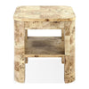 Kaya Side End Table | Square Top w Open Shelf | Amber Kiss Brown 24"