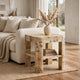 Kaya Side End Table | Square Top w Open Shelf | Amber Kiss Brown 24"