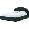 Lexo King Platform Bed | Arch Headboard | Emerald Green Chenille Upholstery