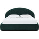 Lexo King Platform Bed | Arch Headboard | Emerald Green Chenille Upholstery