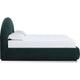 Lexo King Platform Bed | Arch Headboard | Emerald Green Chenille Upholstery