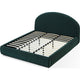 Lexo King Platform Bed | Arch Headboard | Emerald Green Chenille Upholstery