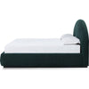 Lexo King Platform Bed | Arch Headboard | Emerald Green Chenille Upholstery