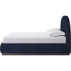 Lexo Queen Platform Bed | Arch Headboard | Blue Jeans Chenille Upholstery