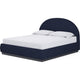 Lexo Queen Platform Bed | Arch Headboard | Blue Jeans Chenille Upholstery