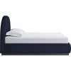 Lexo Queen Platform Bed | Arch Headboard | Blue Jeans Chenille Upholstery