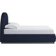 Lexo Queen Platform Bed | Arch Headboard | Blue Jeans Chenille Upholstery