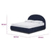 Lexo Queen Platform Bed | Arch Headboard | Blue Jeans Chenille Upholstery