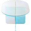 Tira Oval Coffee Table | X Base | Beveled Iridescent Glass 48"