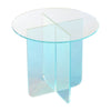 Tira Round Large Side End Table | X Base | Iridescent Glass 22"