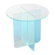Tira Round Large Side End Table | X Base | Iridescent Glass 22"