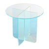 Tira Round Large Side End Table | X Base | Iridescent Glass 22"