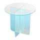 Tira Round Large Side End Table | X Base | Iridescent Glass 22"