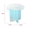 Tira Round Large Side End Table | X Base | Iridescent Glass 22"