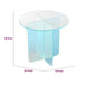 Tira Round Large Side End Table | X Base | Iridescent Glass 22"