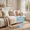 Tira Round Large Side End Table | X Base | Iridescent Glass 22"