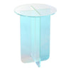 Tira Round Small Side End Table | X Base | Iridescent Glass 16"