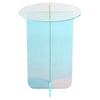 Tira Round Small Side End Table | X Base | Iridescent Glass 16"