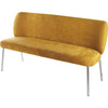 Tira Dining Bench | Foam Seat | Pineapple Yellow Chenille | Chrome 60"