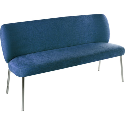 Tira Dining Bench | Foam Seat | Azure Blue Chenille | Chrome Legs 60"