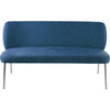 Tira Dining Bench | Foam Seat | Azure Blue Chenille | Chrome Legs 60"