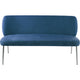 Tira Dining Bench | Foam Seat | Azure Blue Chenille | Chrome Legs 60"