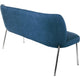 Tira Dining Bench | Foam Seat | Azure Blue Chenille | Chrome Legs 60"